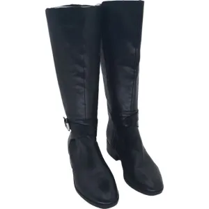 Naturalizer Women's Rena Black Leather Riding Boots Size 10M - Stylish Comfort