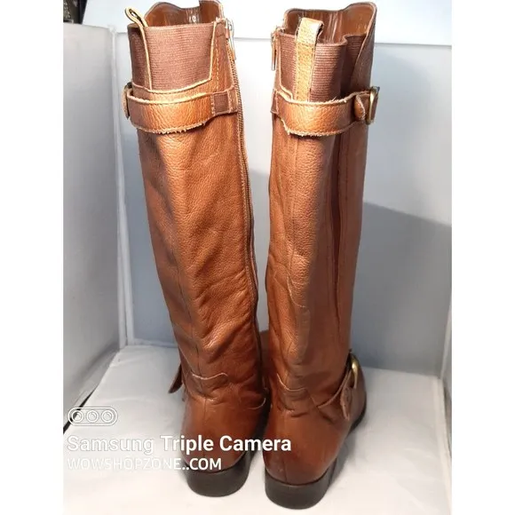 Naturalizer Womens Size 6 Jersey Leather Knee Riding Boots Wide Shaft N5 Comfort