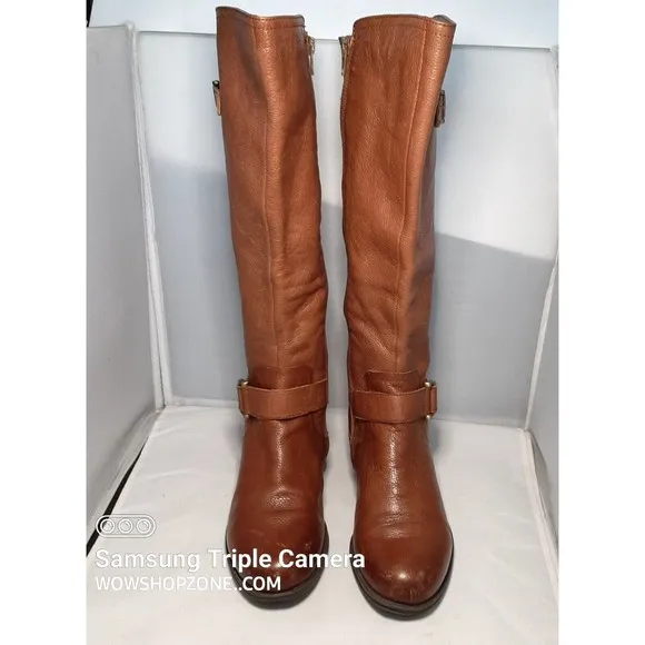 Naturalizer Womens Size 6 Jersey Leather Knee Riding Boots Wide Shaft N5 Comfort