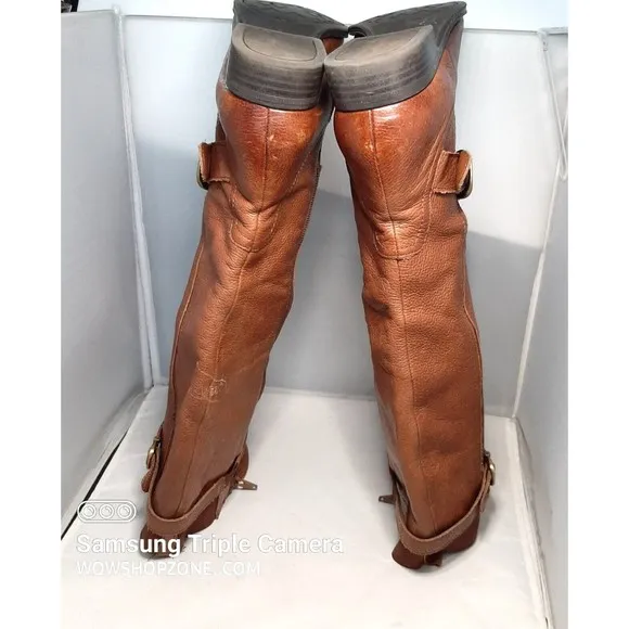 Naturalizer Womens Size 6 Jersey Leather Knee Riding Boots Wide Shaft N5 Comfort