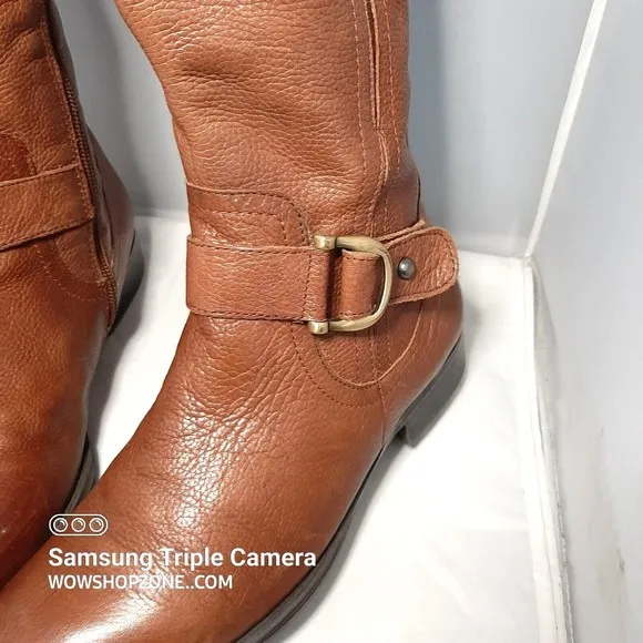 Naturalizer Womens Size 6 Jersey Leather Knee Riding Boots Wide Shaft N5 Comfort