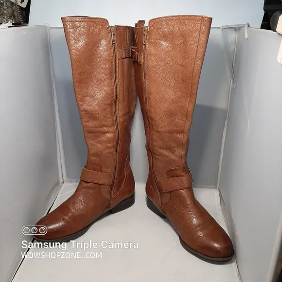 Naturalizer Womens Size 6 Jersey Leather Knee Riding Boots Wide Shaft N5 Comfort