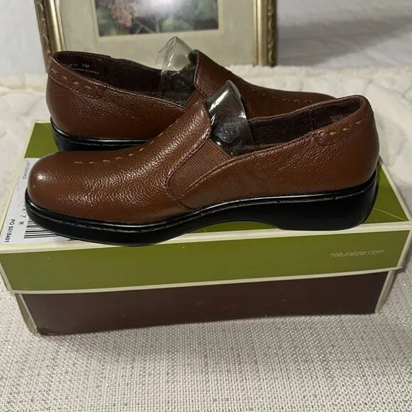 Naturalizer 7M Music Slip On Brown Leather Shoes