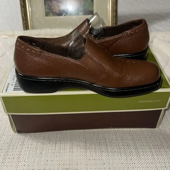 Naturalizer 7M Music Slip On Brown Leather Shoes