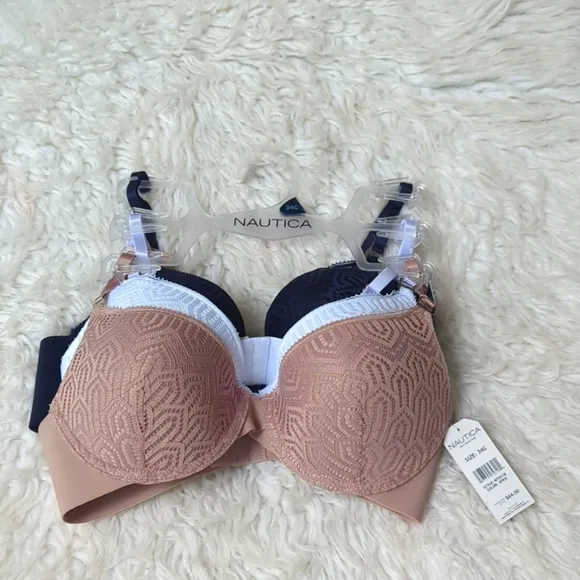 Nautica 3-Pack Smooth Finish Bras