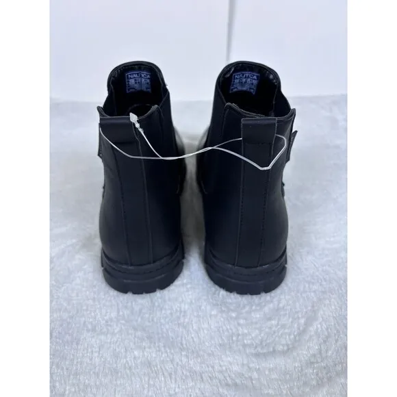 Nautica Men's Size 9 Chelsea Slip-On Shoe Chukka Desert Boots Black Army Style