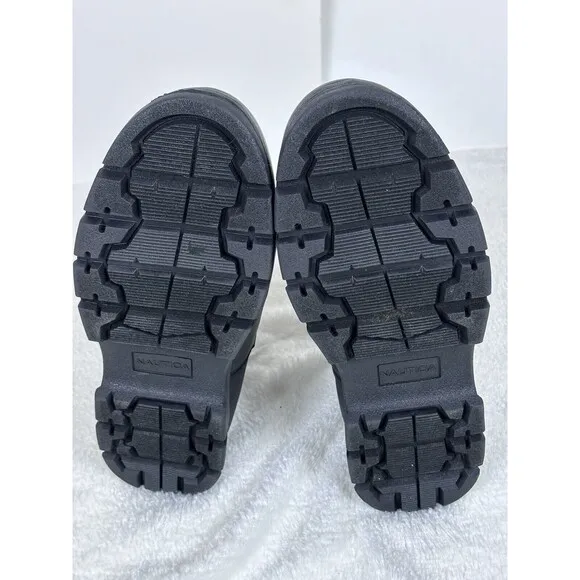 Nautica Men's Size 9 Chelsea Slip-On Shoe Chukka Desert Boots Black Army Style