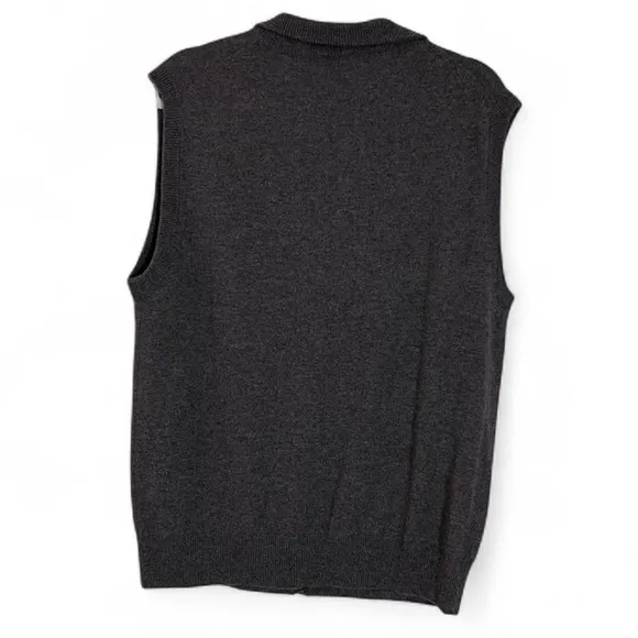 Neiman Marcus 100% Cashmere Dark Grey Zip-Up Vest Size Large