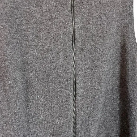 Neiman Marcus 100% Cashmere Dark Grey Zip-Up Vest Size Large