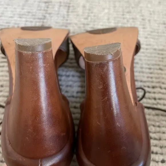 Neosens Leather Mary Janes T-strap Tie Up Brown Size EU 36