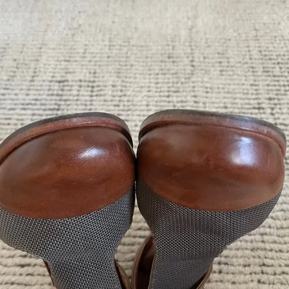 Neosens Leather Mary Janes T-strap Tie Up Brown Size EU 36