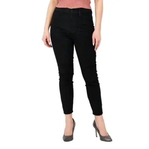 NEW 7 FOR ALL MANKIND metallic velvet ankle skinny high rise jean in black