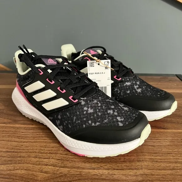 New Adidas Kids EQ 21 2.0 Bounce Sport Lace Shoes Size: 5