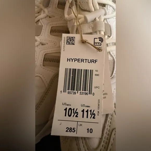 New Adidas Originals Hyperturf Cloud White Silver Shoes Mens Size 10.5