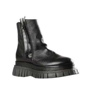 NEW ALL BLACK women's lester lugg moto boot in black