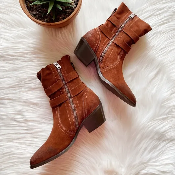 NEW All Saints Harriet Dual Buckle Boot