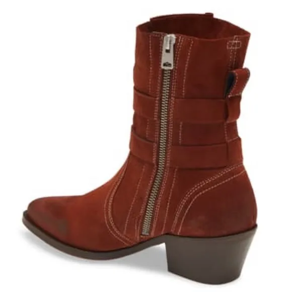 NEW All Saints Harriet Dual Buckle Boot