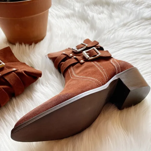 NEW All Saints Harriet Dual Buckle Boot