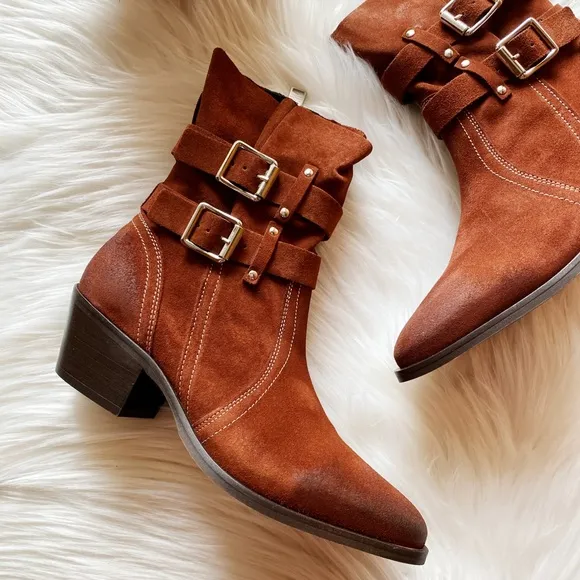 NEW All Saints Harriet Dual Buckle Boot