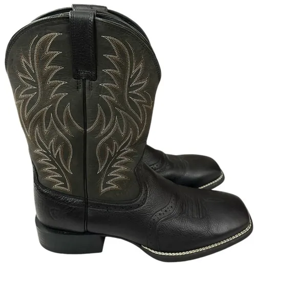 NEW  ARIAT Leather Cowboy Boots in Black Deertan Size 11