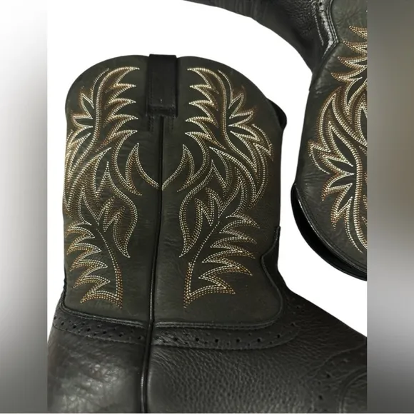 NEW  ARIAT Leather Cowboy Boots in Black Deertan Size 11