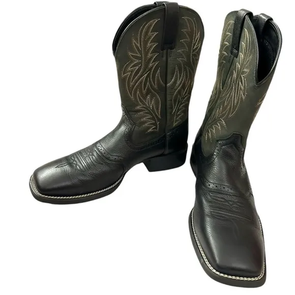 NEW  ARIAT Leather Cowboy Boots in Black Deertan Size 11