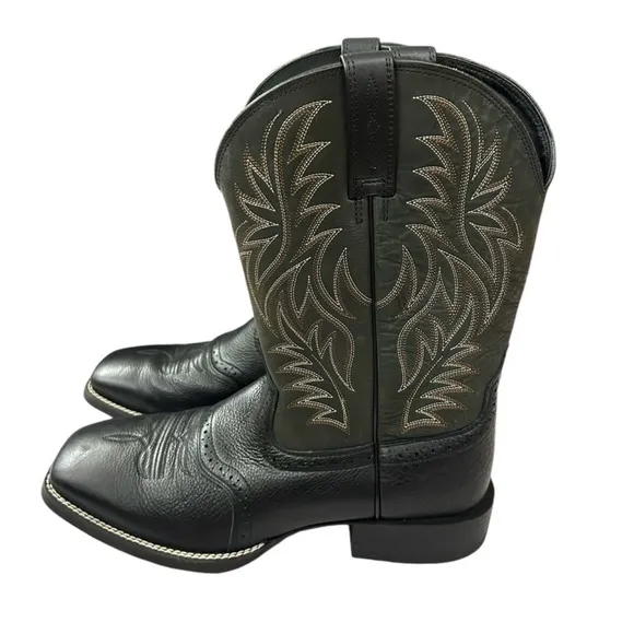 NEW  ARIAT Leather Cowboy Boots in Black Deertan Size 11