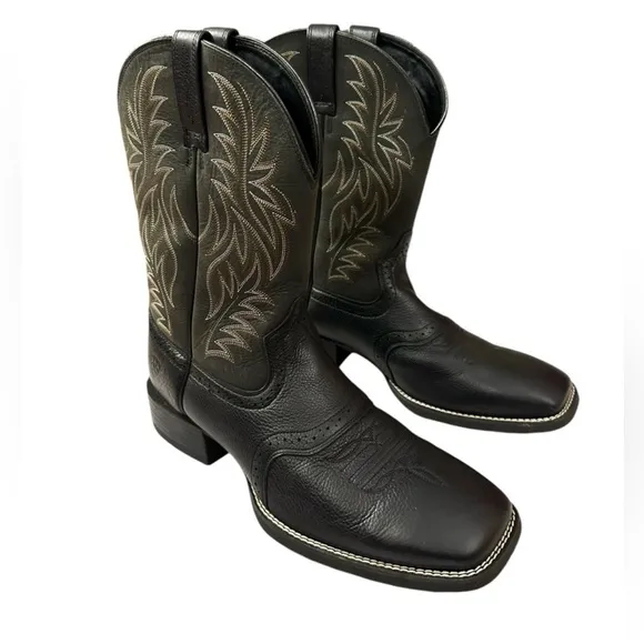 NEW  ARIAT Leather Cowboy Boots in Black Deertan Size 11