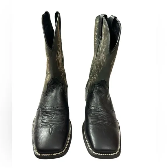NEW  ARIAT Leather Cowboy Boots in Black Deertan Size 11