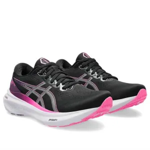 NEW ASICS women's kayano 30 shoes in black/lilac hint