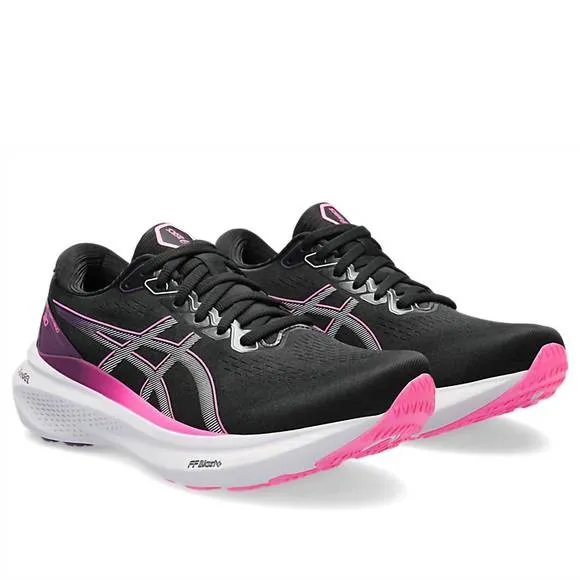 NEW ASICS women's kayano 30 shoes in black/lilac hint
