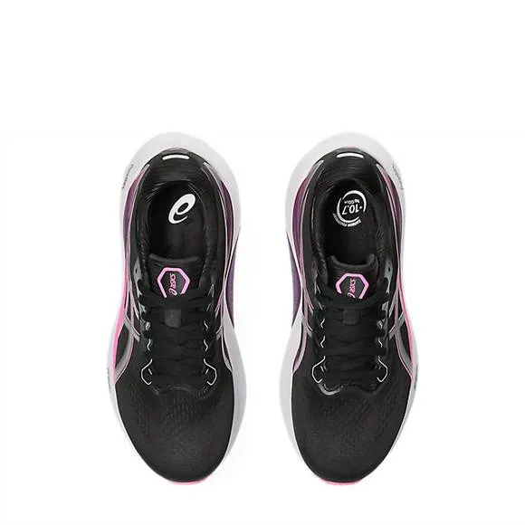 NEW ASICS women's kayano 30 shoes in black/lilac hint