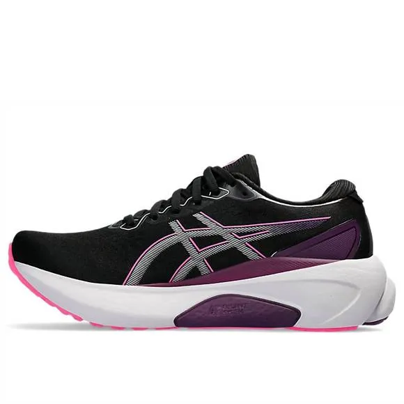 NEW ASICS women's kayano 30 shoes in black/lilac hint