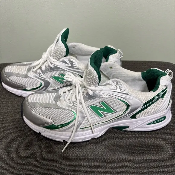 New Balance 530 Sneakers-White/Green-Men Size 11