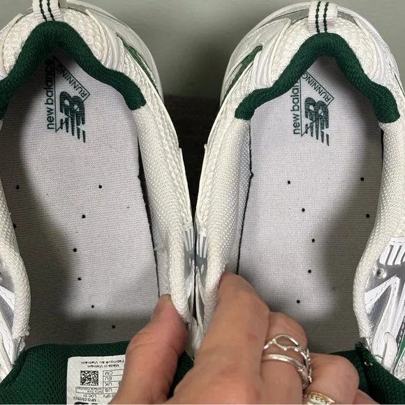 New Balance 530 Sneakers-White/Green-Men Size 11