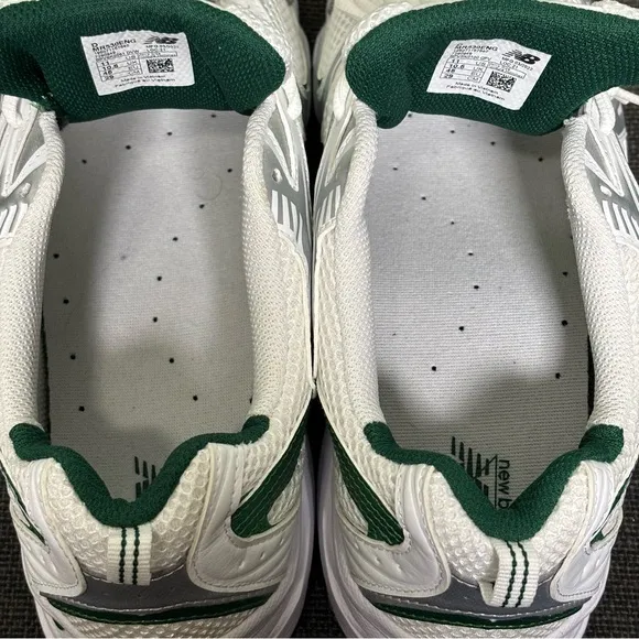 New Balance 530 Sneakers-White/Green-Men Size 11