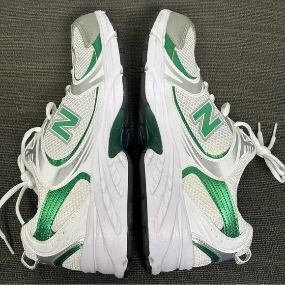 New Balance 530 Sneakers-White/Green-Men Size 11