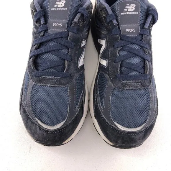 New Balance 990v5 Blue Leather Running Shoes Kids 6.5