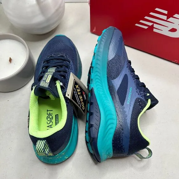 New Balance Dynasoft Nitrel V5 GTX Trail Running Shoes Blue Green Women's 7W NWB
