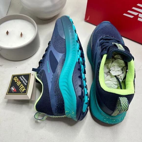 New Balance Dynasoft Nitrel V5 GTX Trail Running Shoes Blue Green Women's 7W NWB