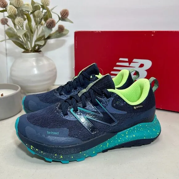 New Balance Dynasoft Nitrel V5 GTX Trail Running Shoes Blue Green Women's 7W NWB