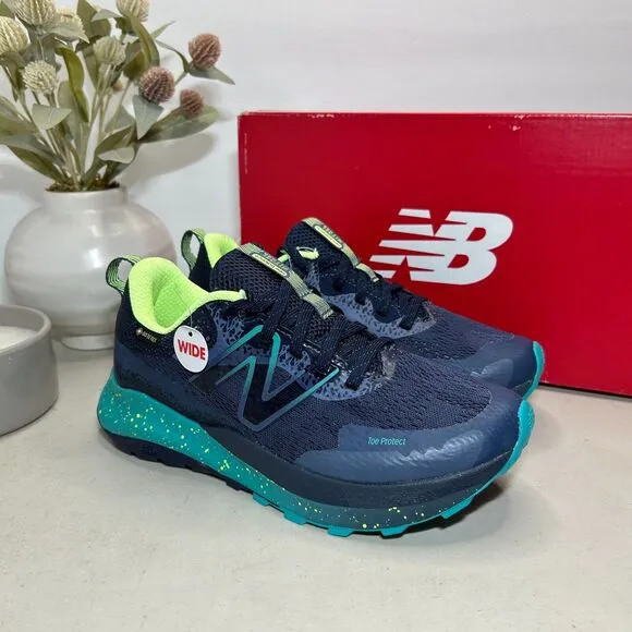 New Balance Dynasoft Nitrel V5 GTX Trail Running Shoes Blue Green Women's 7W NWB