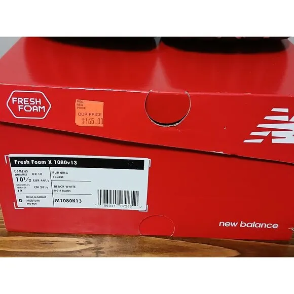 New Balance Fresh Foam X Mens Running Shoes Black Size 10.5 Lightweight Support
