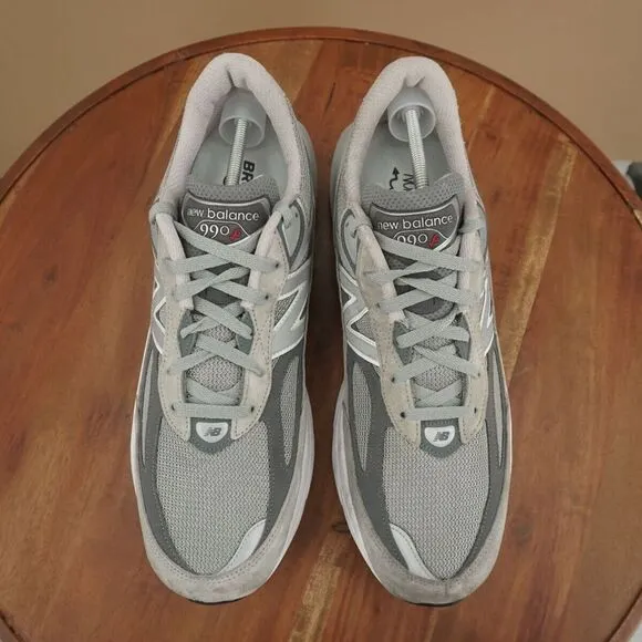 New Balance Mens 990V6 Made in USA Sneakers Shoes Gray Suede Mesh Size 16D