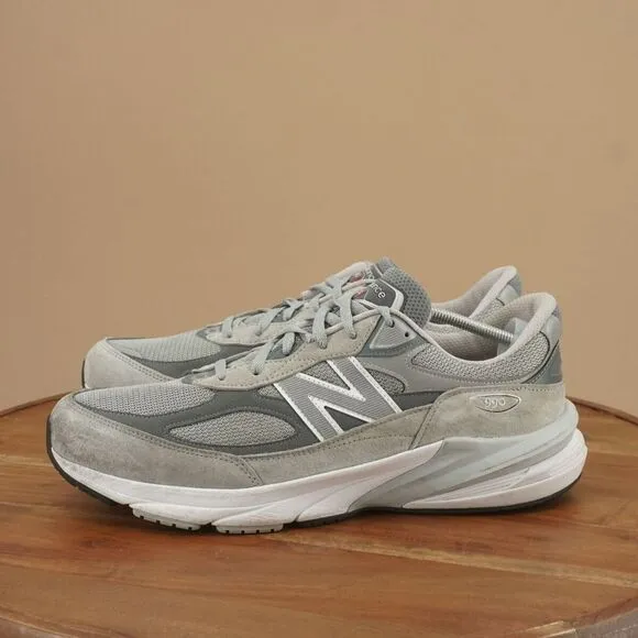 New Balance Mens 990V6 Made in USA Sneakers Shoes Gray Suede Mesh Size 16D