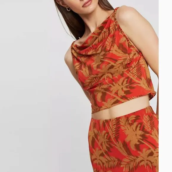 NEW Bec &amp; Bridge Shady Palm Set (Top &amp; Skirt) Orange AU8/US4 Vacation Party