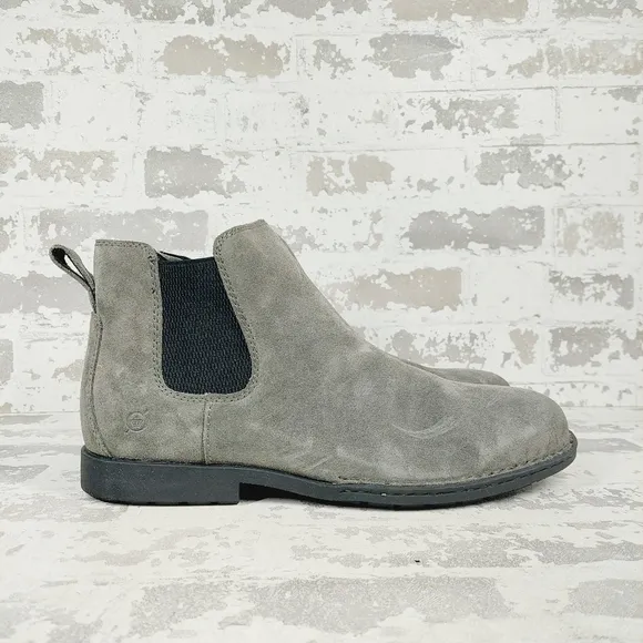 New Born Shane Gray Suede Comfort Chelsea Ankle Boots C124