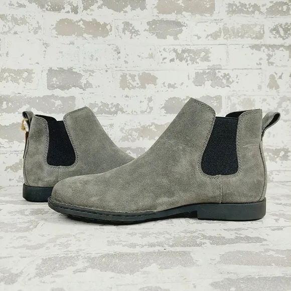New Born Shane Gray Suede Comfort Chelsea Ankle Boots C124
