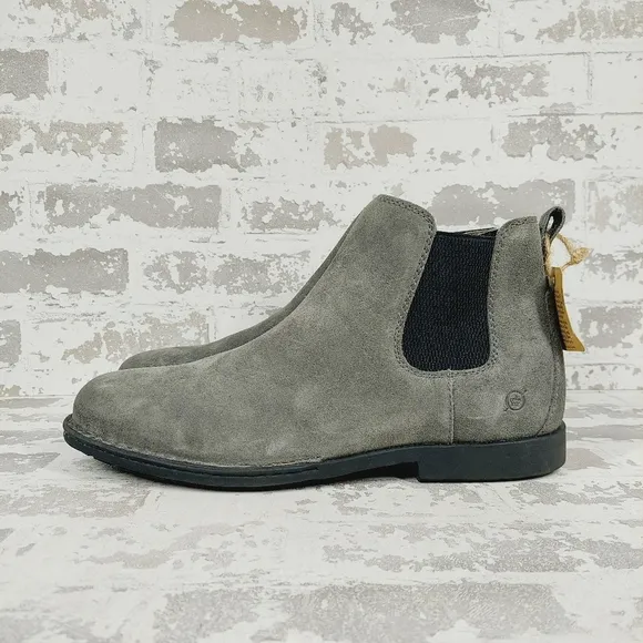 New Born Shane Gray Suede Comfort Chelsea Ankle Boots C124