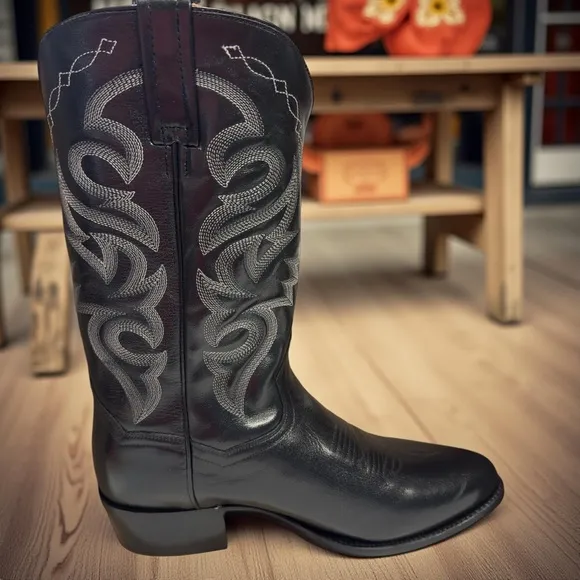 NEW DAN POST MEN'S MIGNON WESTERN BOOTS ROUND TOE BLK 10.5